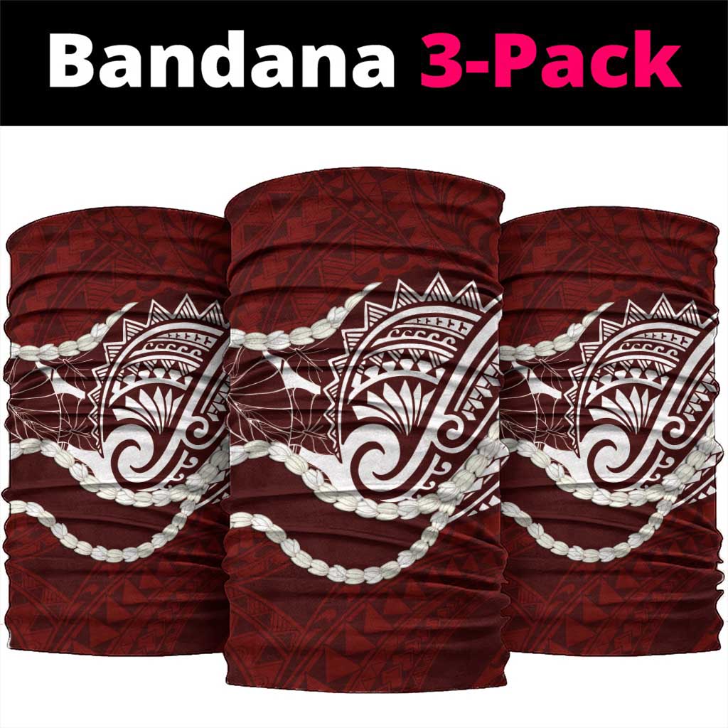 Aloha Hawaii Kalo Pikake Lei Neck Gaiter Chest Tattoo Oxblood Hawaiian Pattern