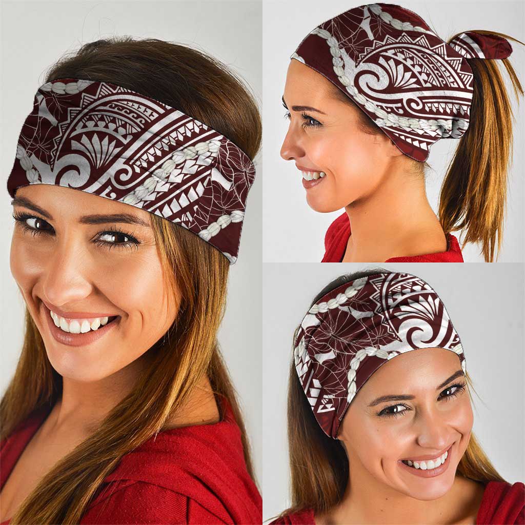 Aloha Hawaii Kalo Pikake Lei Neck Gaiter Chest Tattoo Oxblood Hawaiian Pattern LT14 - Polynesian Pride