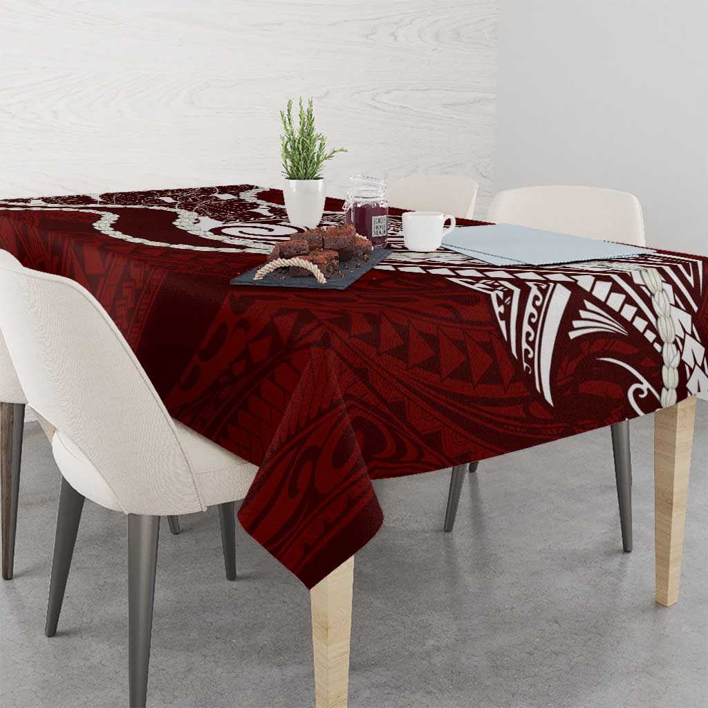 Aloha Hawaii Kalo Pikake Lei Tablecloth Chest Tattoo Oxblood Hawaiian Pattern