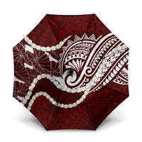 Aloha Hawaii Kalo Pikake Lei Umbrella Chest Tattoo Oxblood Hawaiian Pattern