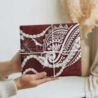 Aloha Hawaii Kalo Pikake Lei Wrapping Paper Chest Tattoo Oxblood Hawaiian Pattern LT14 - Polynesian Pride