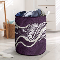 Aloha Hawaii Kalo Pikake Lei Laundry Basket Chest Tattoo Purple Hawaiian Pattern LT14 Purple - Polynesian Pride