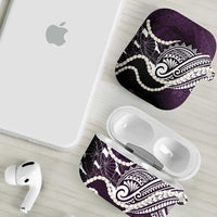 Aloha Hawaii Kalo Pikake Lei AirPods Case Chest Tattoo Purple Hawaiian Pattern