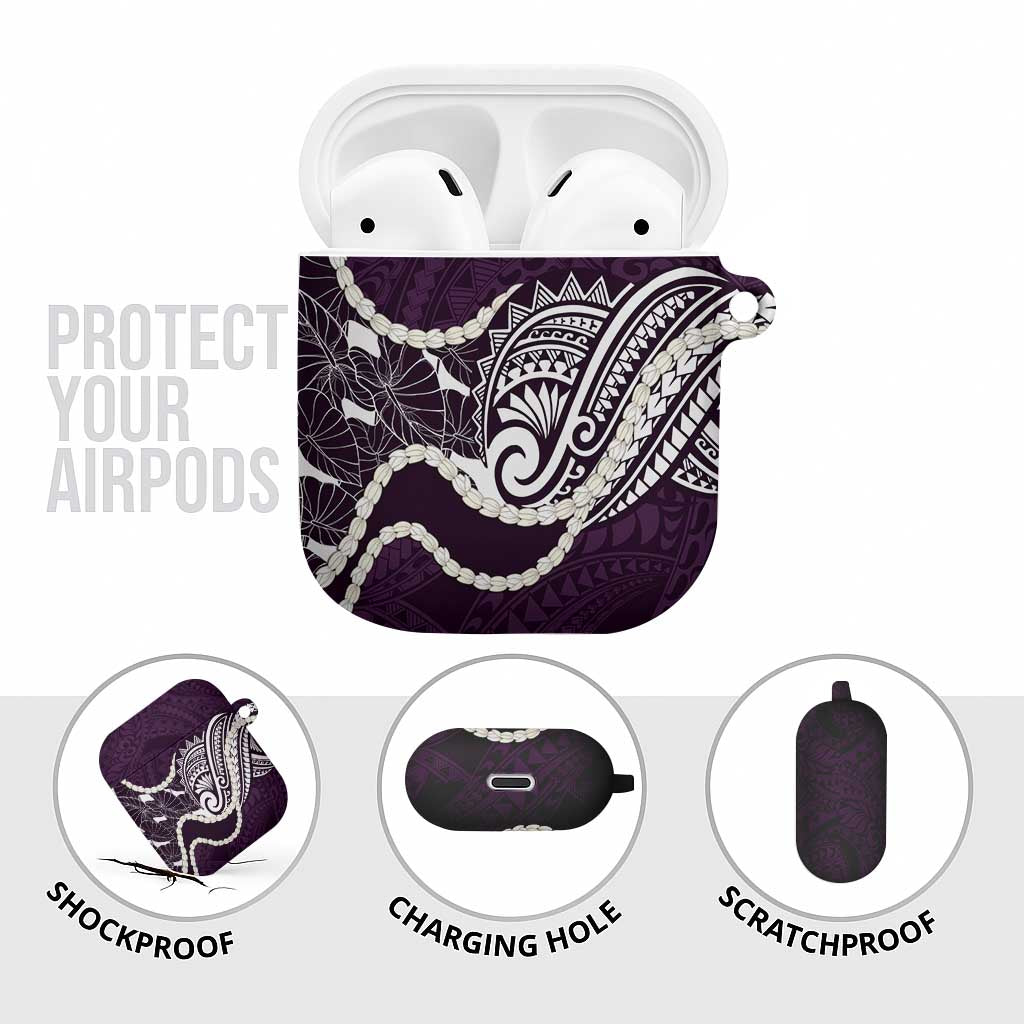 Aloha Hawaii Kalo Pikake Lei AirPods Case Chest Tattoo Purple Hawaiian Pattern
