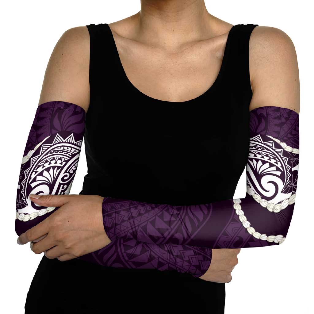 Aloha Hawaii Kalo Pikake Lei Arm Sleeves Chest Tattoo Purple Hawaiian Pattern LT14 - Polynesian Pride