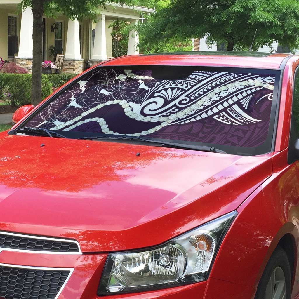 Aloha Hawaii Kalo Pikake Lei Auto Sun Shade Chest Tattoo Purple Hawaiian Pattern LT14 - Polynesian Pride