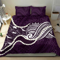 Aloha Hawaii Kalo Pikake Lei Bedding Set Chest Tattoo Purple Hawaiian Pattern