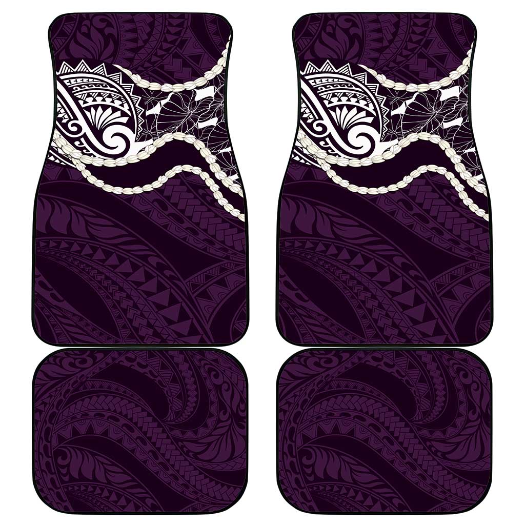 Aloha Hawaii Kalo Pikake Lei Car Mats Chest Tattoo Purple Hawaiian Pattern LT14 - Polynesian Pride