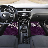 Aloha Hawaii Kalo Pikake Lei Car Mats Chest Tattoo Purple Hawaiian Pattern LT14 Set 2pcs - Front Purple - Polynesian Pride