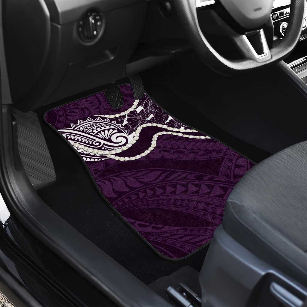Aloha Hawaii Kalo Pikake Lei Car Mats Chest Tattoo Purple Hawaiian Pattern LT14 - Polynesian Pride