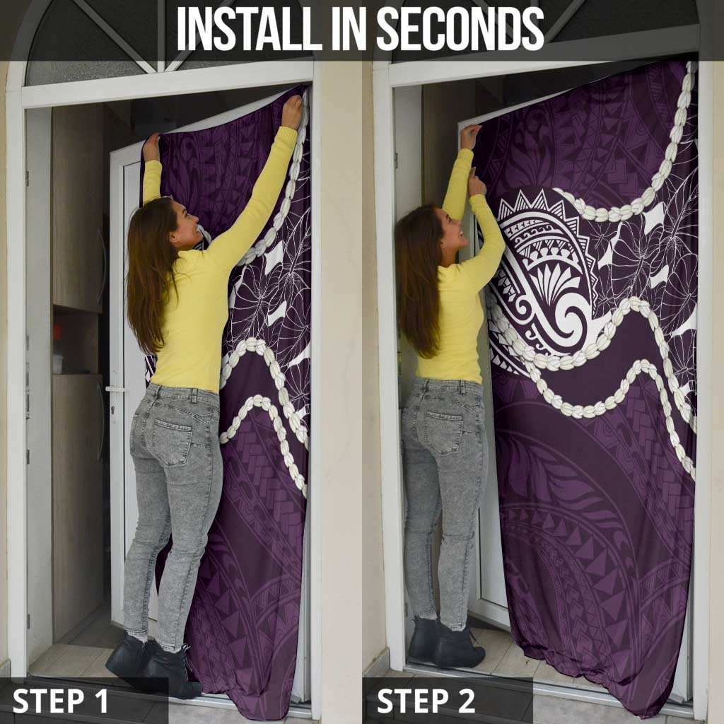 Aloha Hawaii Kalo Pikake Lei Door Cover Chest Tattoo Purple Hawaiian Pattern LT14 - Polynesian Pride