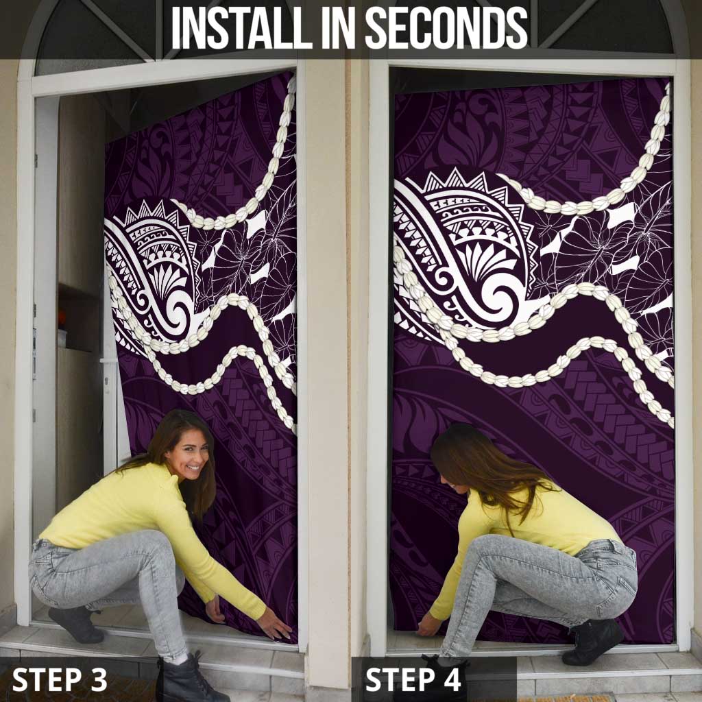 Aloha Hawaii Kalo Pikake Lei Door Cover Chest Tattoo Purple Hawaiian Pattern LT14 - Polynesian Pride