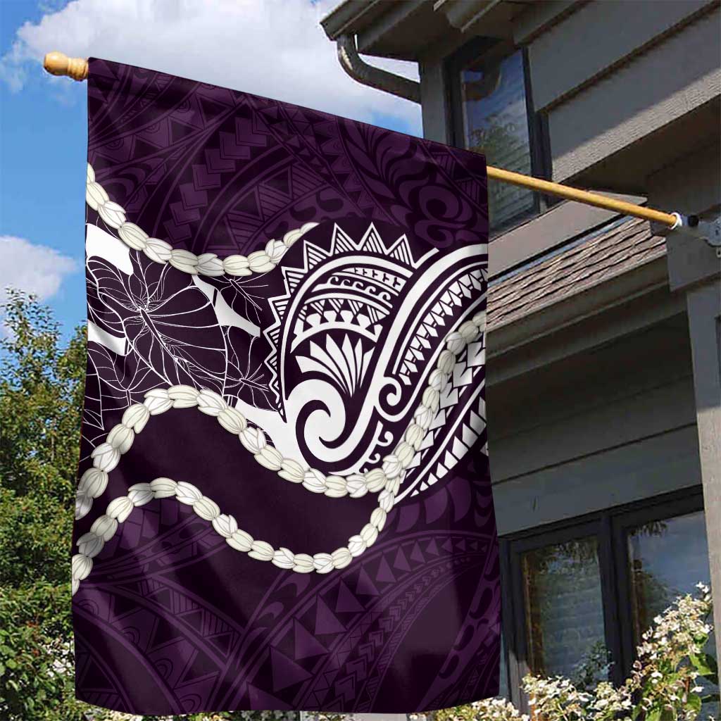 Aloha Hawaii Kalo Pikake Lei Garden Flag Chest Tattoo Purple Hawaiian Pattern LT14 - Polynesian Pride