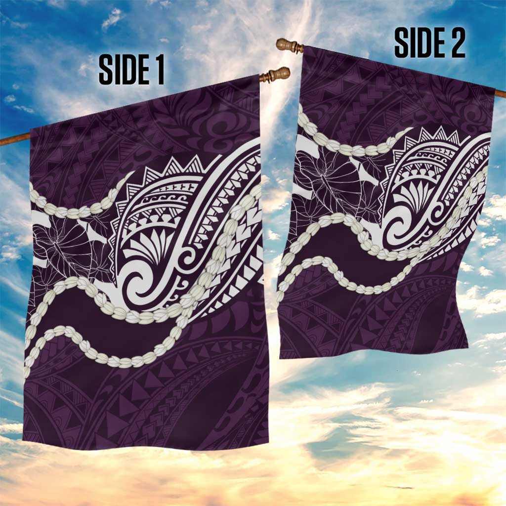 Aloha Hawaii Kalo Pikake Lei Garden Flag Chest Tattoo Purple Hawaiian Pattern LT14 - Polynesian Pride