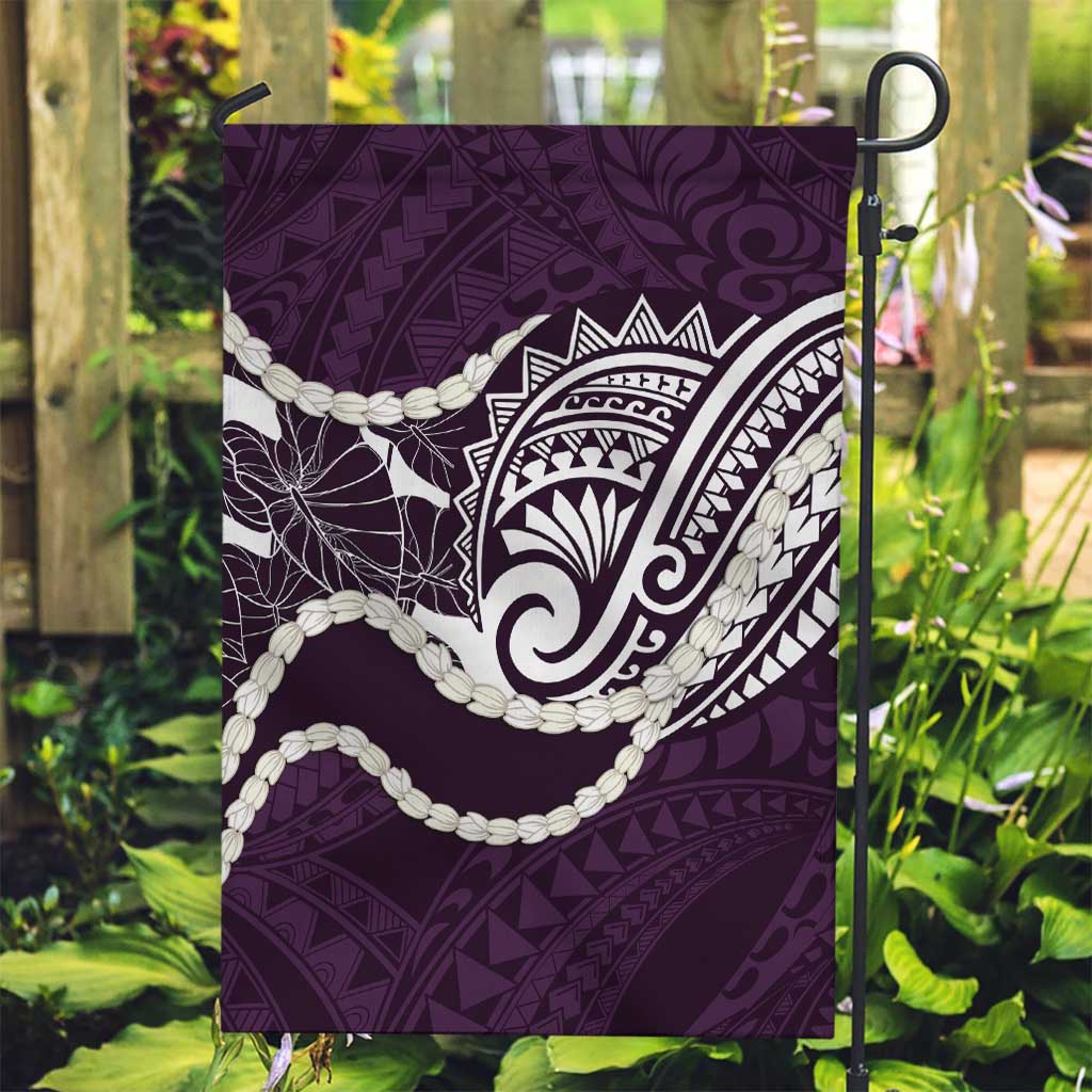 Aloha Hawaii Kalo Pikake Lei Garden Flag Chest Tattoo Purple Hawaiian Pattern LT14 Garden Flag Purple - Polynesian Pride