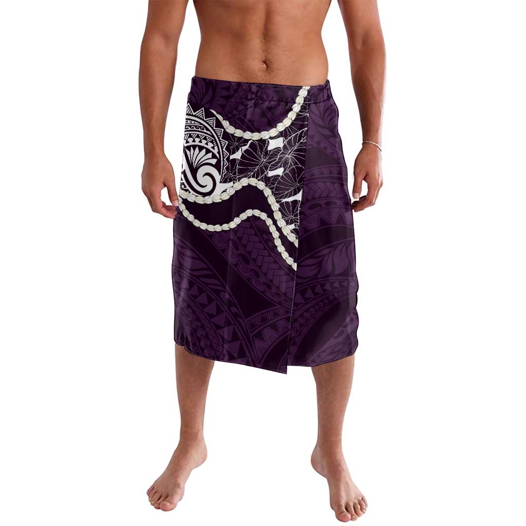 Aloha Hawaii Kalo Pikake Lei Lavalava Chest Tattoo Purple Hawaiian Pattern LT14 Purple - Polynesian Pride