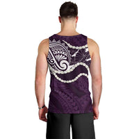 Aloha Hawaii Kalo Pikake Lei Men Tank Top Chest Tattoo Purple Hawaiian Pattern LT14 - Polynesian Pride