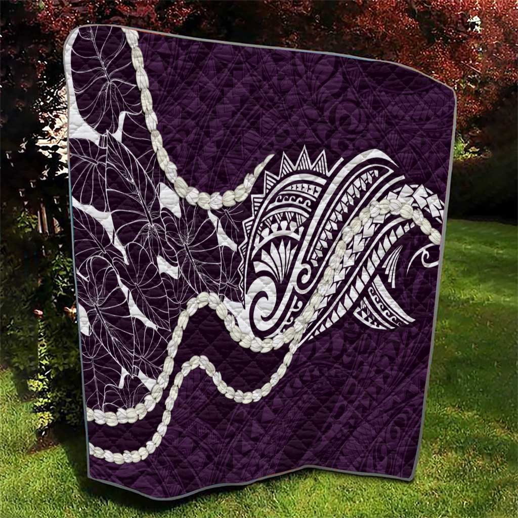 Aloha Hawaii Kalo Pikake Lei Quilt Chest Tattoo Purple Hawaiian Pattern LT14 - Polynesian Pride