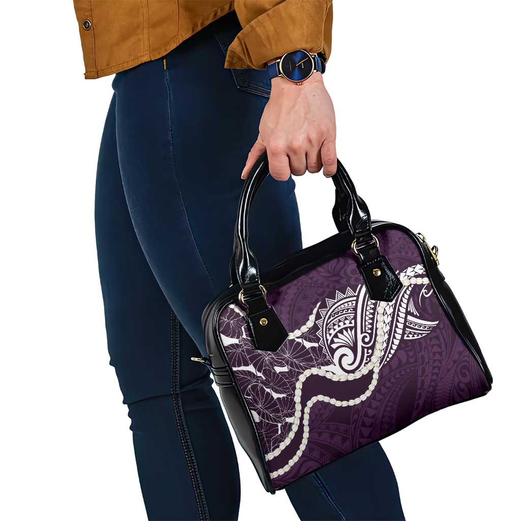 Aloha Hawaii Kalo Pikake Lei Shoulder Handbag Chest Tattoo Purple Hawaiian Pattern LT14 - Polynesian Pride