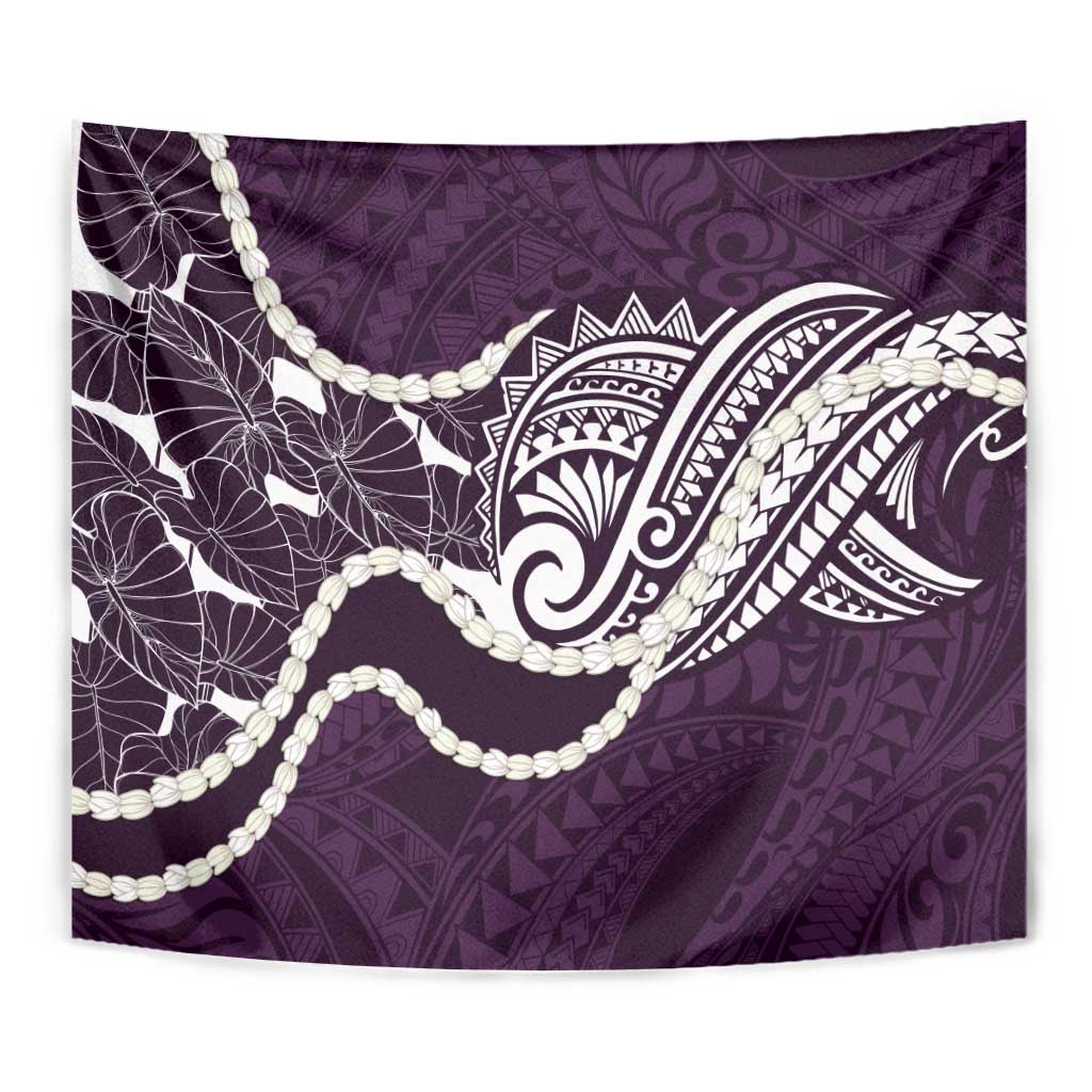 Aloha Hawaii Kalo Pikake Lei Tapestry Chest Tattoo Purple Hawaiian Pattern LT14 - Polynesian Pride