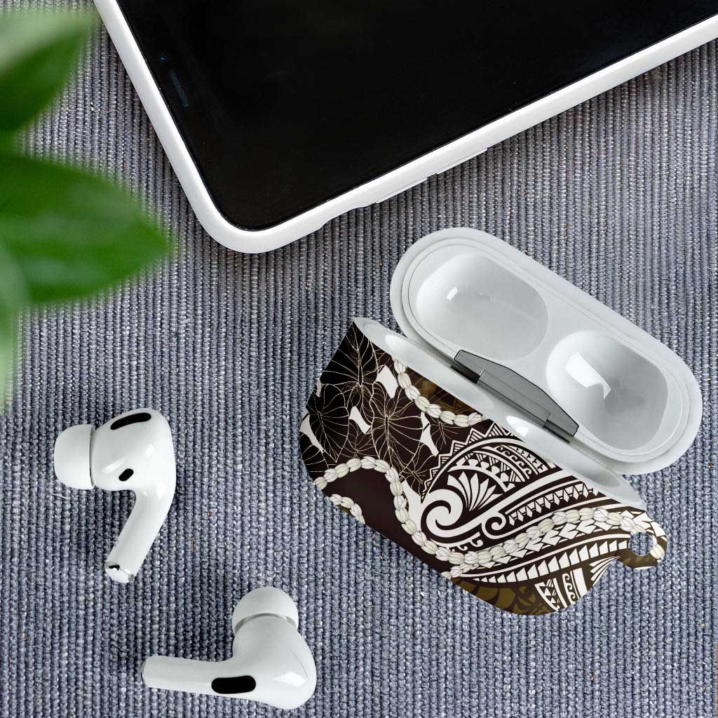 Aloha Hawaii Kalo Pikake Lei AirPods Case Chest Tattoo Gold Hawaiian Pattern