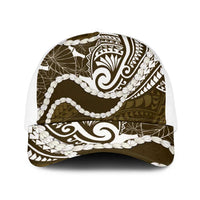 Aloha Hawaii Kalo Pikake Lei Baseball Net Cap Chest Tattoo Gold Hawaiian Pattern