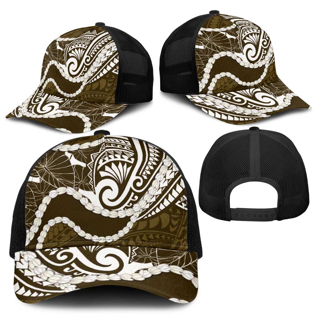 Aloha Hawaii Kalo Pikake Lei Baseball Net Cap Chest Tattoo Gold Hawaiian Pattern