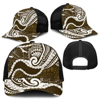 Aloha Hawaii Kalo Pikake Lei Baseball Net Cap Chest Tattoo Gold Hawaiian Pattern