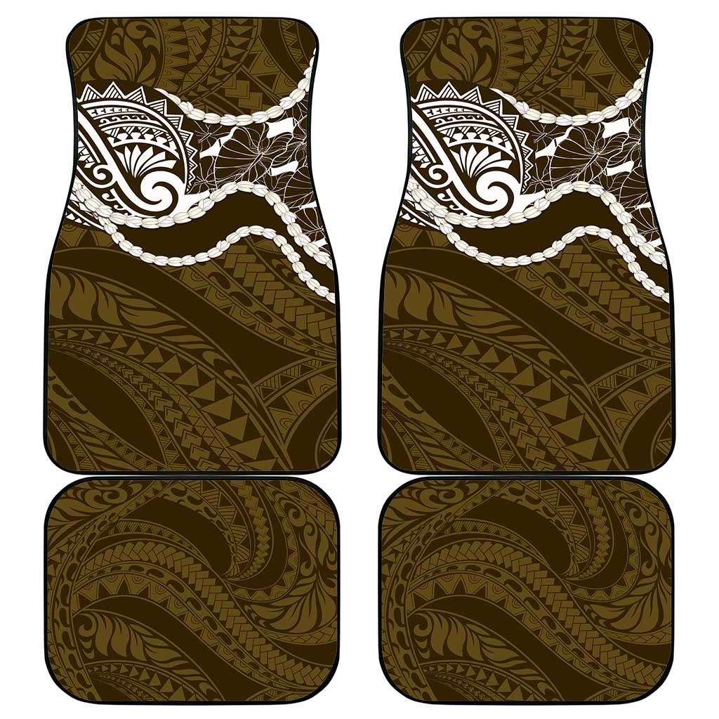 Aloha Hawaii Kalo Pikake Lei Car Mats Chest Tattoo Gold Hawaiian Pattern