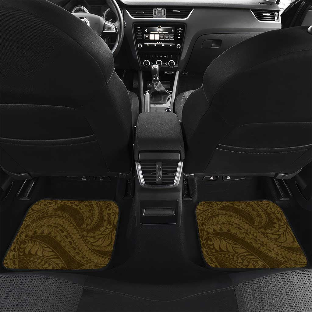 Aloha Hawaii Kalo Pikake Lei Car Mats Chest Tattoo Gold Hawaiian Pattern