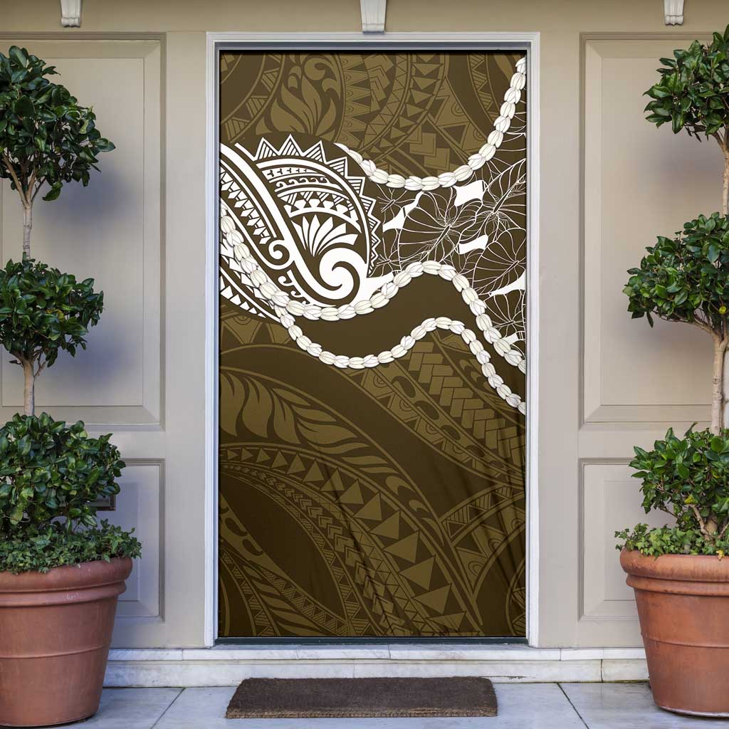 Aloha Hawaii Kalo Pikake Lei Door Cover Chest Tattoo Gold Hawaiian Pattern
