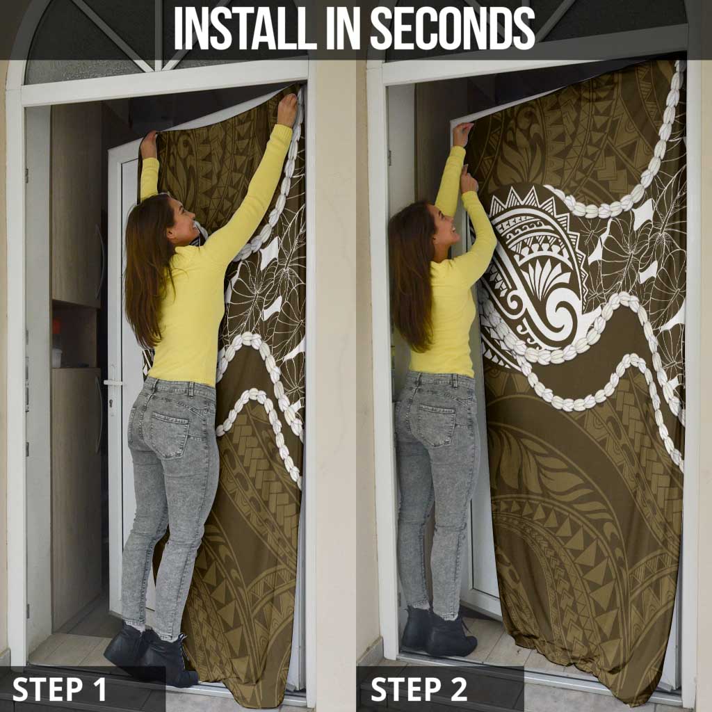 Aloha Hawaii Kalo Pikake Lei Door Cover Chest Tattoo Gold Hawaiian Pattern