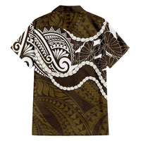 Aloha Hawaii Kalo Pikake Lei Family Matching Mermaid Dress and Hawaiian Shirt Chest Tattoo Gold Hawaiian Pattern LT14 - Polynesian Pride