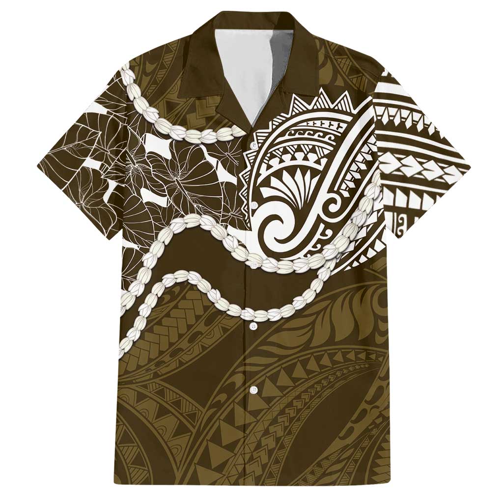 Aloha Hawaii Kalo Pikake Lei Hawaiian Shirt Chest Tattoo Gold Hawaiian Pattern LT14 Gold - Polynesian Pride