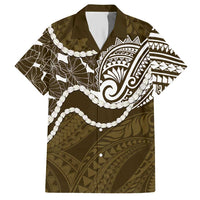 Aloha Hawaii Kalo Pikake Lei Hawaiian Shirt Chest Tattoo Gold Hawaiian Pattern LT14 Gold - Polynesian Pride