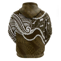 Aloha Hawaii Kalo Pikake Lei Hoodie Chest Tattoo Gold Hawaiian Pattern LT14 - Polynesian Pride