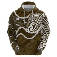 Aloha Hawaii Kalo Pikake Lei Hoodie Chest Tattoo Gold Hawaiian Pattern LT14 - Polynesian Pride