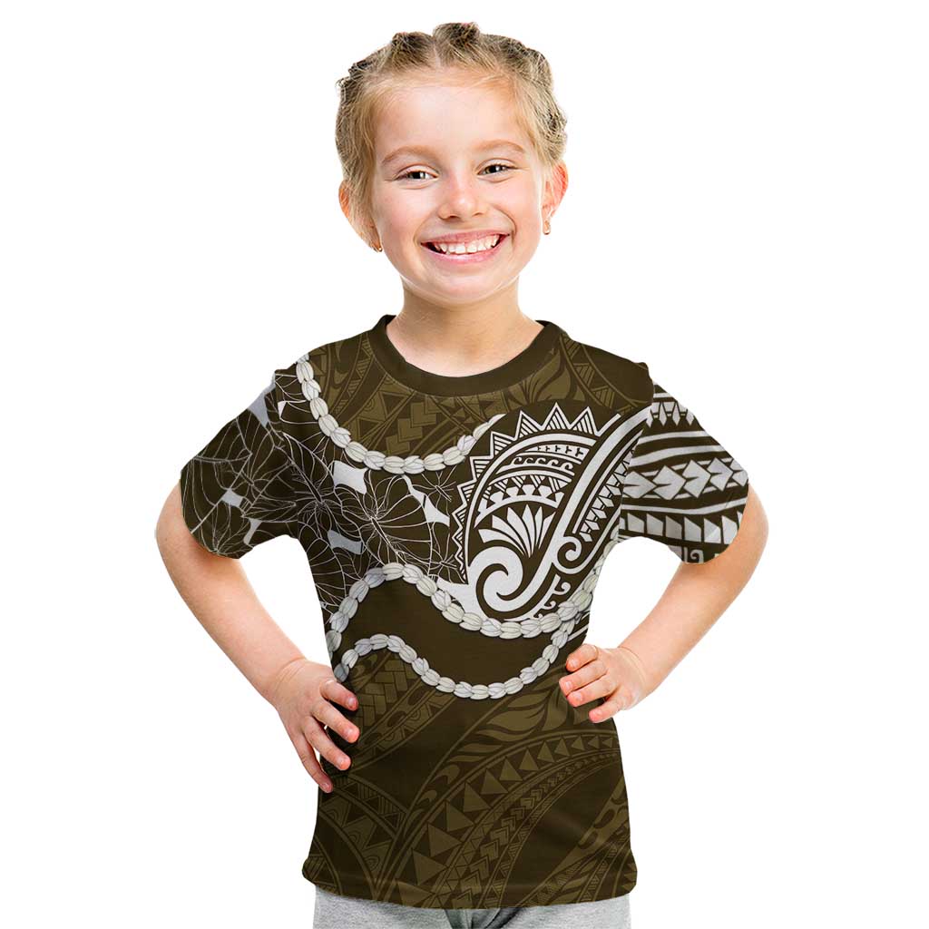 Aloha Hawaii Kalo Pikake Lei Kid T Shirt Chest Tattoo Gold Hawaiian Pattern
