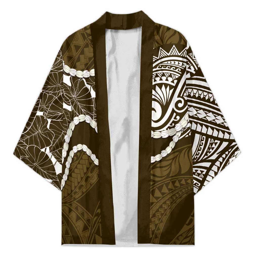 Aloha Hawaii Kalo Pikake Lei Kimono Chest Tattoo Gold Hawaiian Pattern