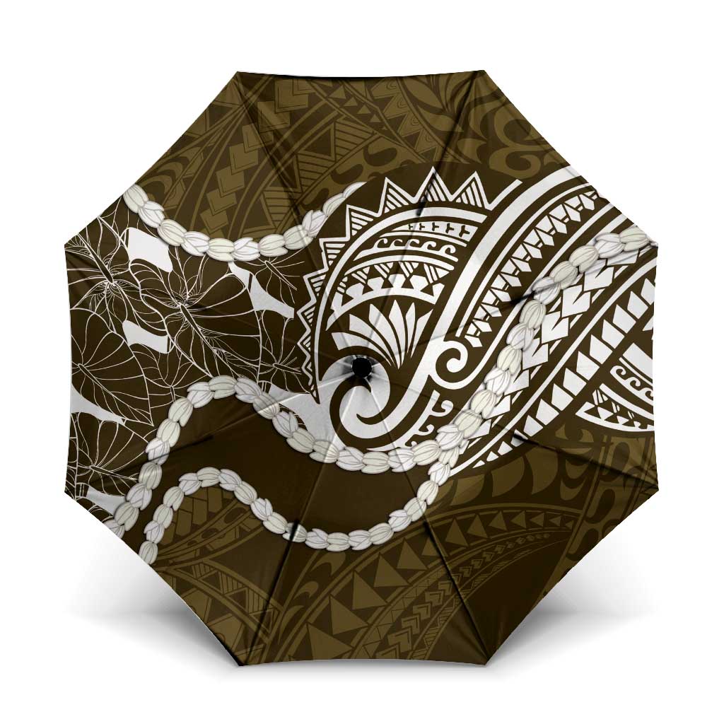 Aloha Hawaii Kalo Pikake Lei Umbrella Chest Tattoo Gold Hawaiian Pattern