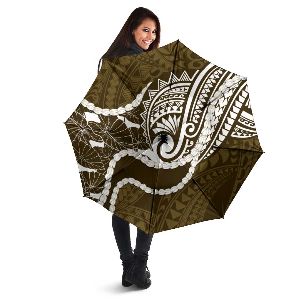 Aloha Hawaii Kalo Pikake Lei Umbrella Chest Tattoo Gold Hawaiian Pattern