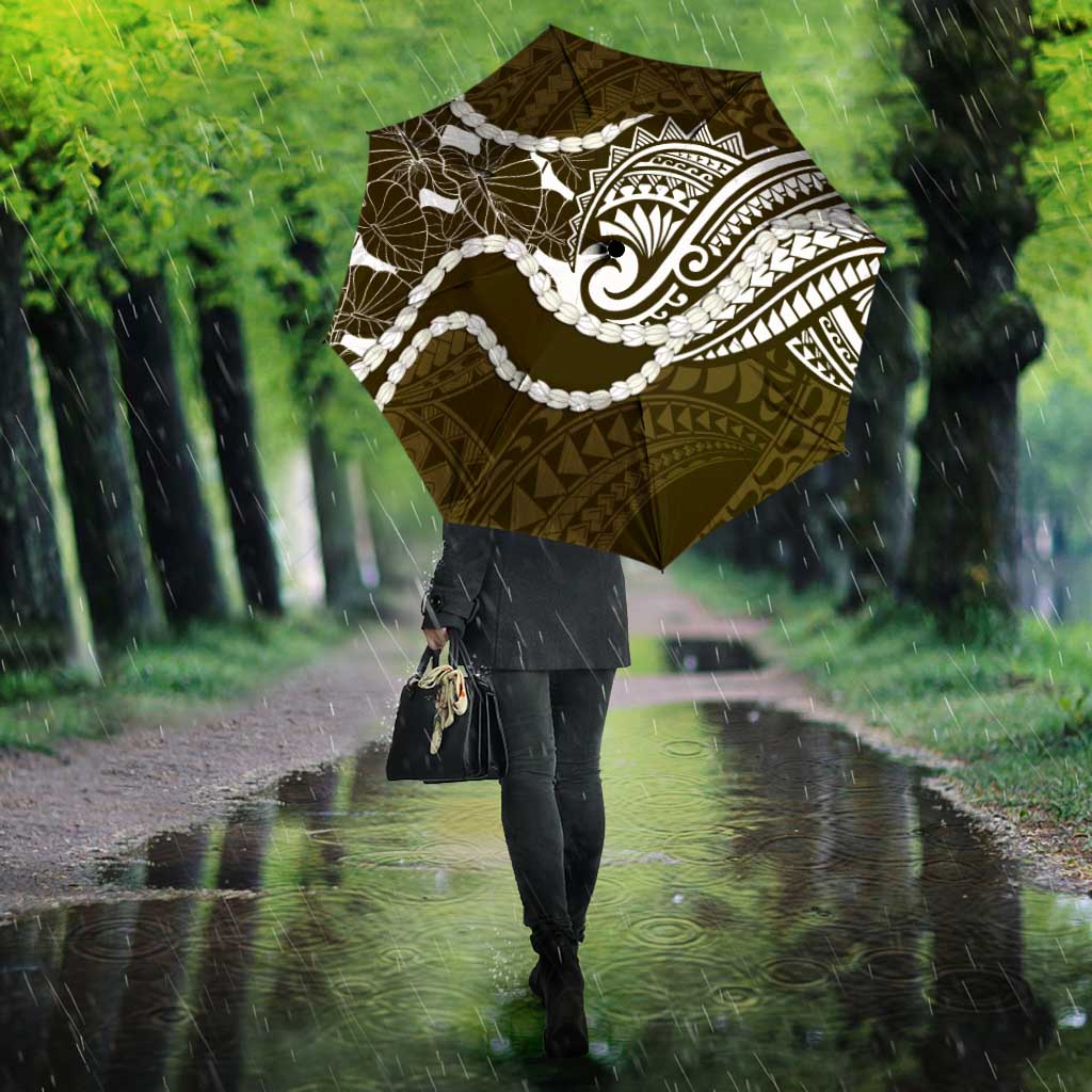 Aloha Hawaii Kalo Pikake Lei Umbrella Chest Tattoo Gold Hawaiian Pattern