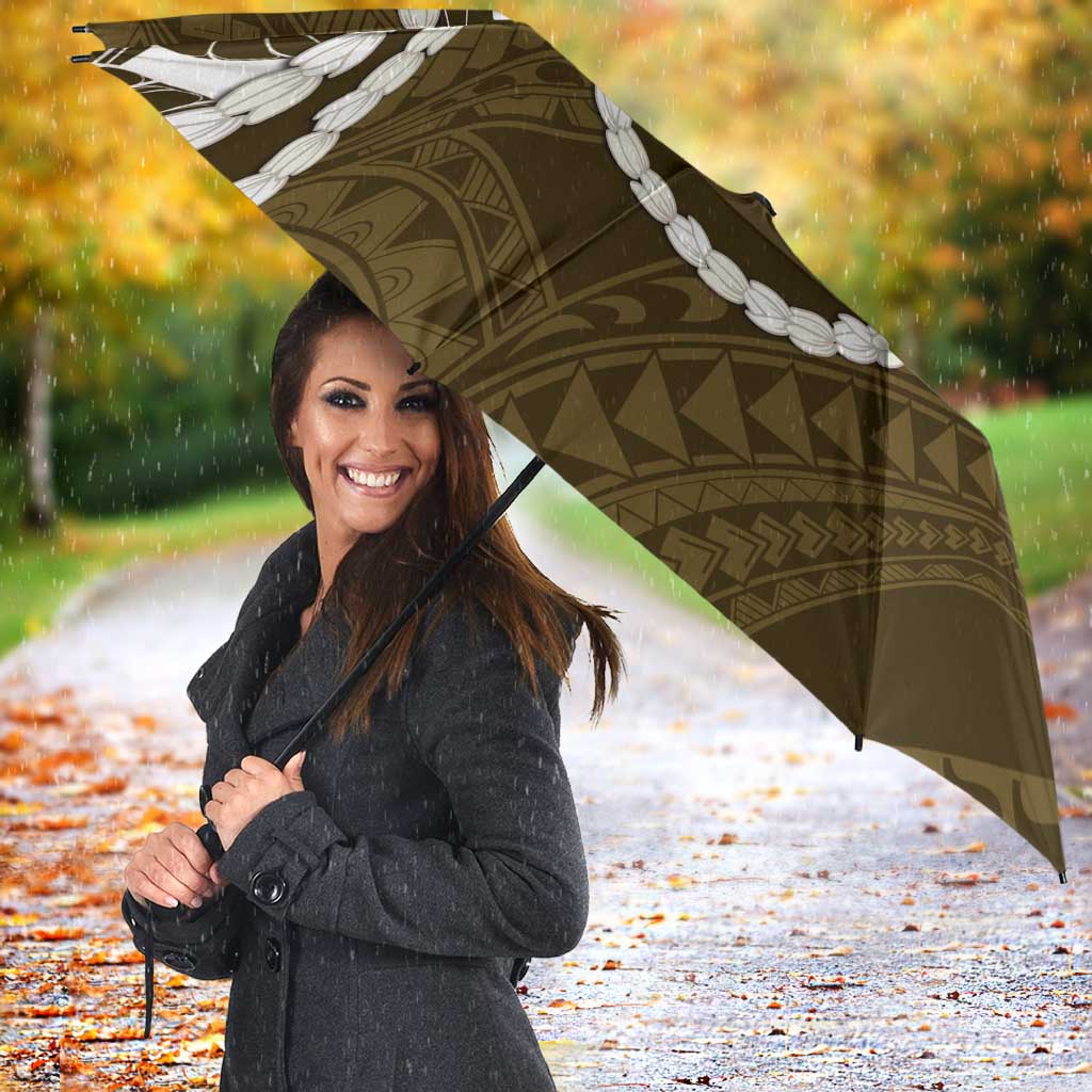 Aloha Hawaii Kalo Pikake Lei Umbrella Chest Tattoo Gold Hawaiian Pattern