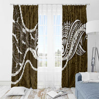 Aloha Hawaii Kalo Pikake Lei Window Curtain Chest Tattoo Gold Hawaiian Pattern LT14 - Polynesian Pride
