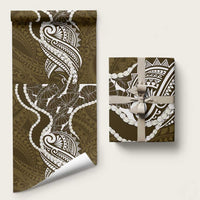 Aloha Hawaii Kalo Pikake Lei Wrapping Paper Chest Tattoo Gold Hawaiian Pattern LT14 58" × 23" Gold - Polynesian Pride