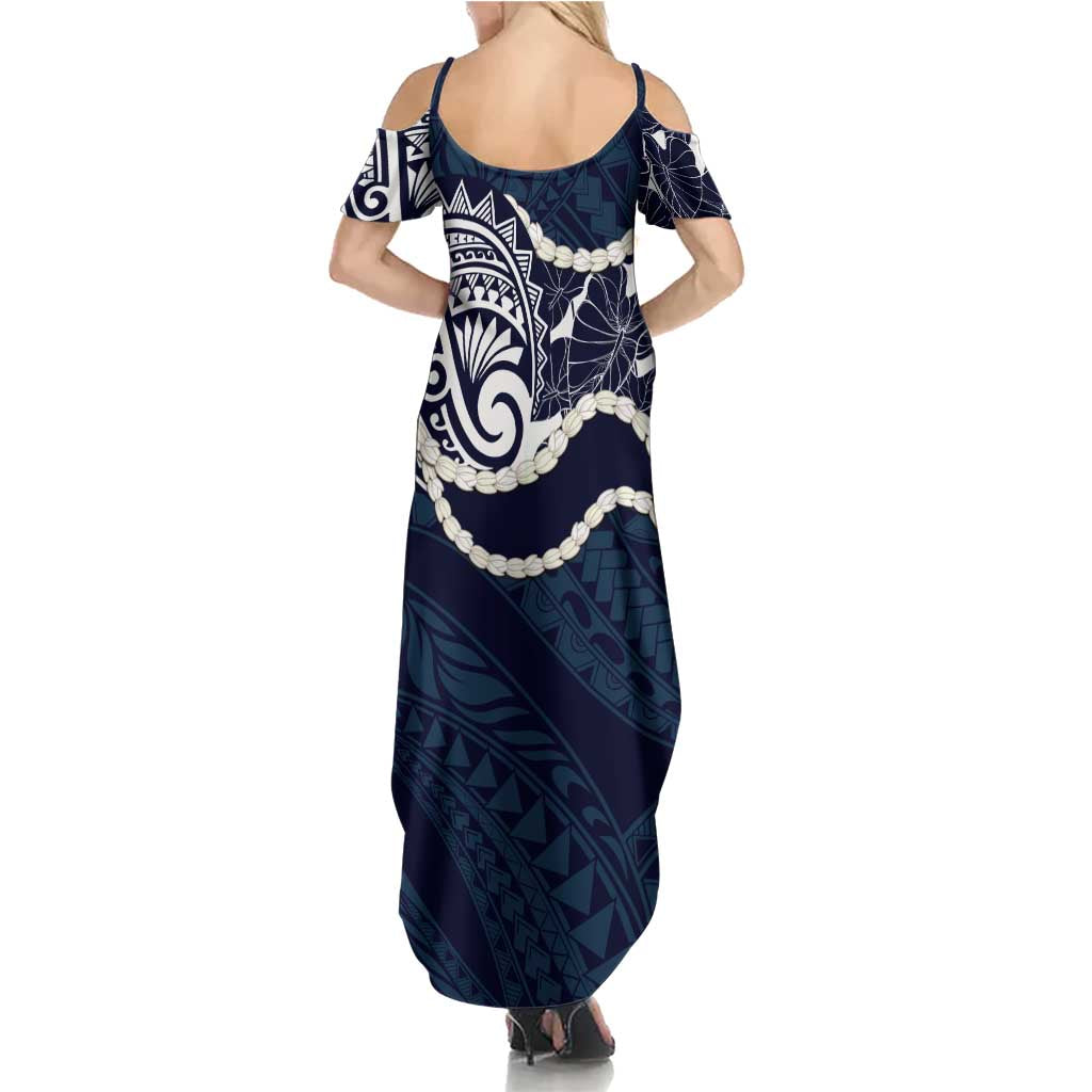 Aloha Hawaii Kalo Pikake Lei Family Matching Summer Maxi Dress and Hawaiian Shirt Chest Tattoo Oxford Blue Hawaiian Pattern