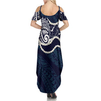 Aloha Hawaii Kalo Pikake Lei Family Matching Summer Maxi Dress and Hawaiian Shirt Chest Tattoo Oxford Blue Hawaiian Pattern