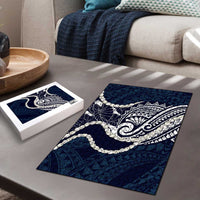 Aloha Hawaii Kalo Pikake Lei Puzzle Chest Tattoo Oxford Blue Hawaiian Pattern LT14 - Polynesian Pride