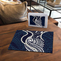 Aloha Hawaii Kalo Pikake Lei Puzzle Chest Tattoo Oxford Blue Hawaiian Pattern LT14 - Polynesian Pride