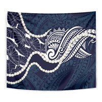 Aloha Hawaii Kalo Pikake Lei Tapestry Chest Tattoo Oxford Blue Hawaiian Pattern LT14 - Polynesian Pride